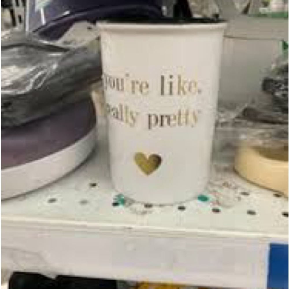 Gold Lettered Ceramic Makeup Brush Holder